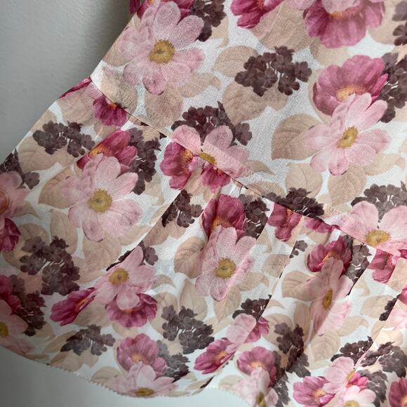 Aritzia Mini Floral Long Sleeve Tempest Dress Size Small - Picture 5 of 9